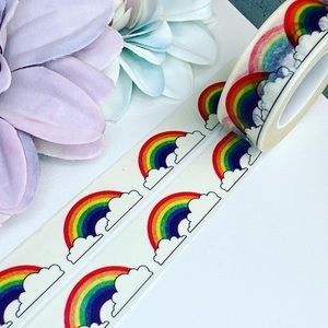 Rainbow Washi Tape, Arched Rainbows In The Clouds, Washi Tape, 1 Roll